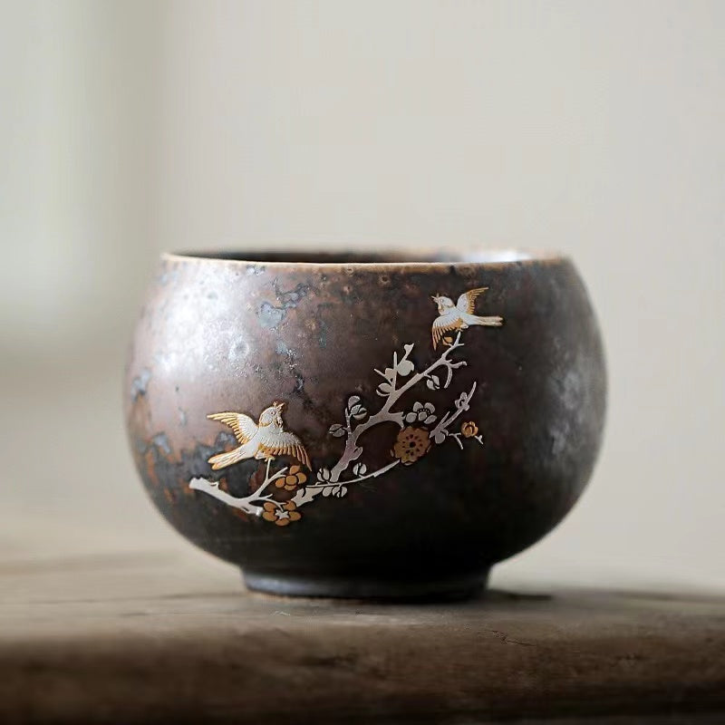Firewood fired antique rust glaze Tea cup