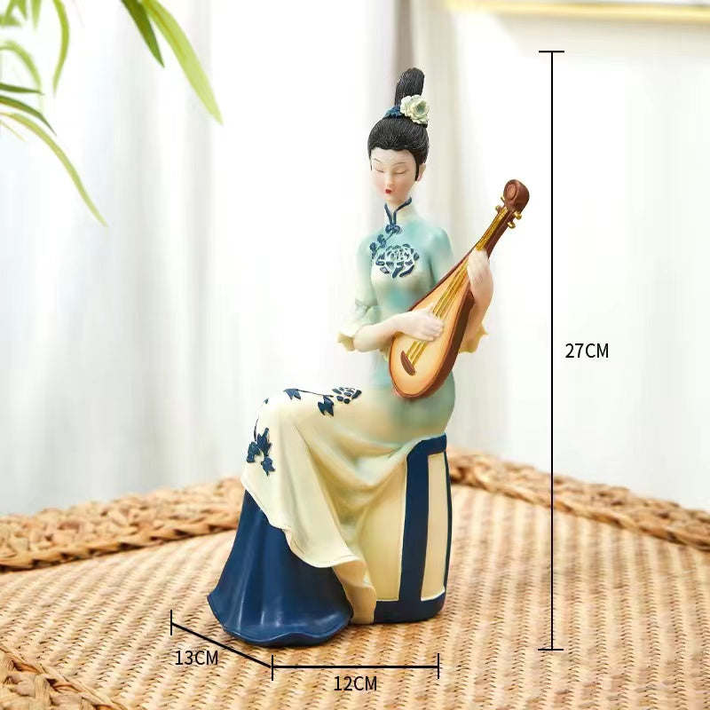 Chinese cheongsam beauty ornament set