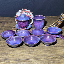 Load image into Gallery viewer, Master Collection---- High end woodfire hundreds mountain change to purple teacup set (M273)
