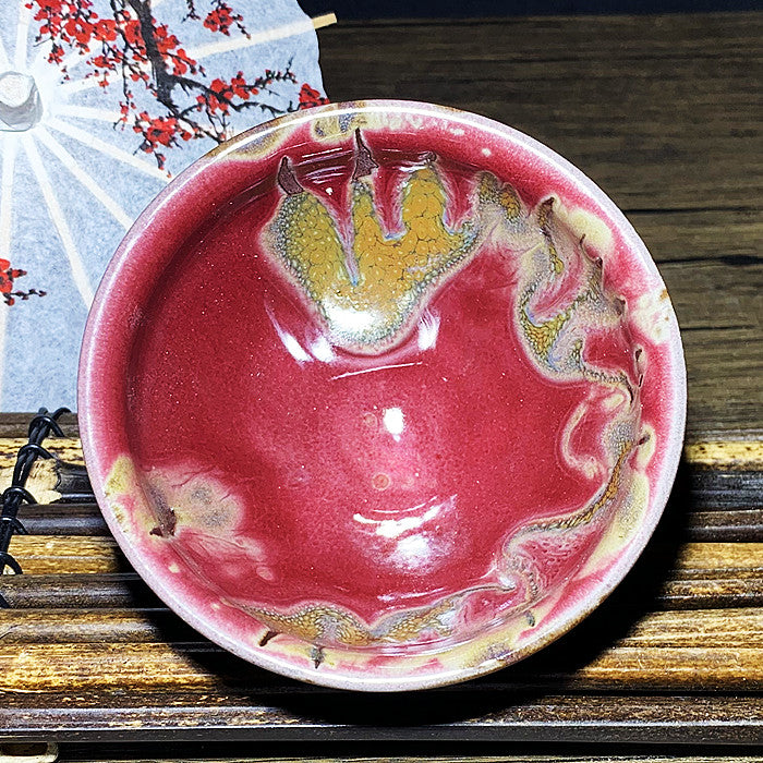 Jianzhan pink lidded bowl/Tea cup