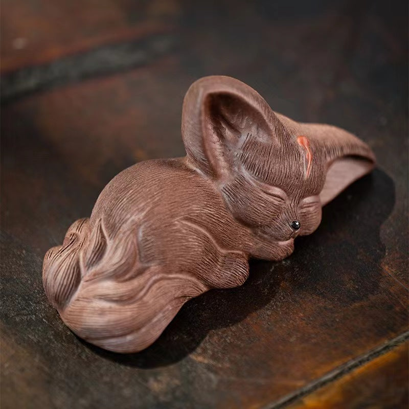 Purple Clay Nine Tails Fox Tea Pet