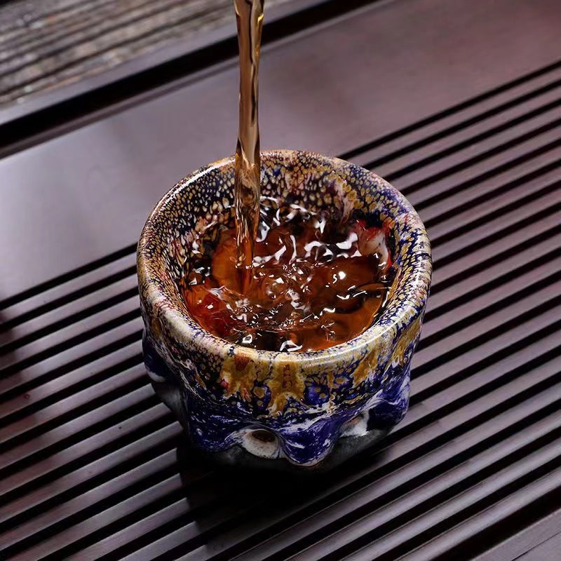 Master Collection----High-end handmade Shino yaki Tea cup(M283)