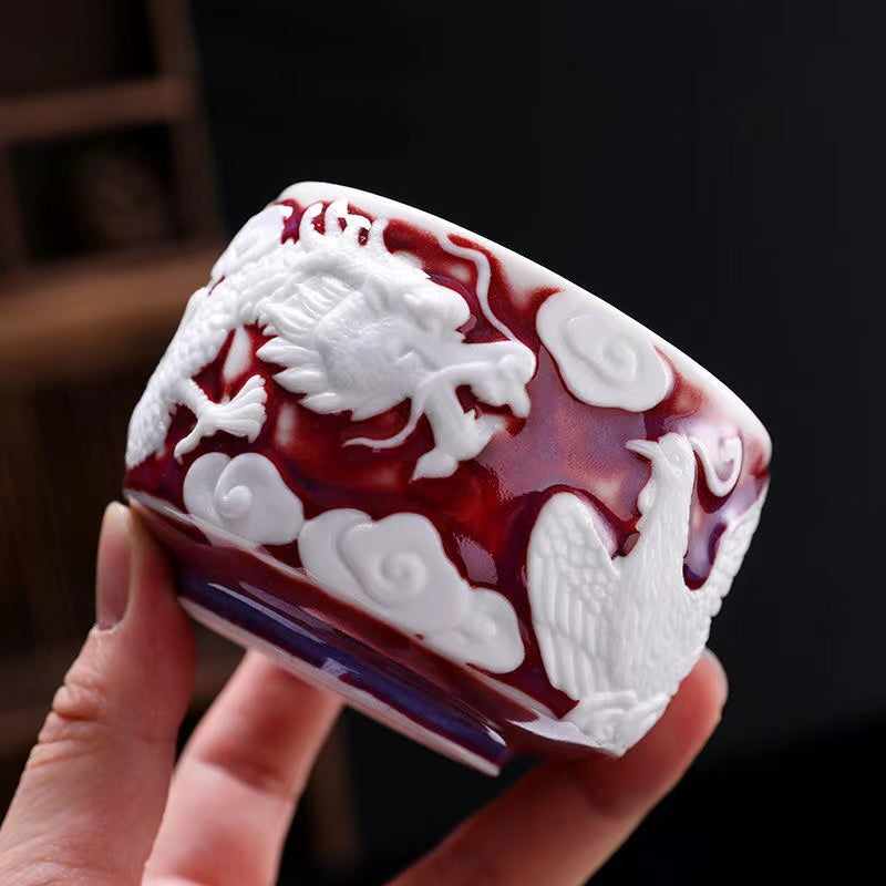 Master Collection----First-class senior technician hand-made sheep's jade high-grade Tea cup(M284)