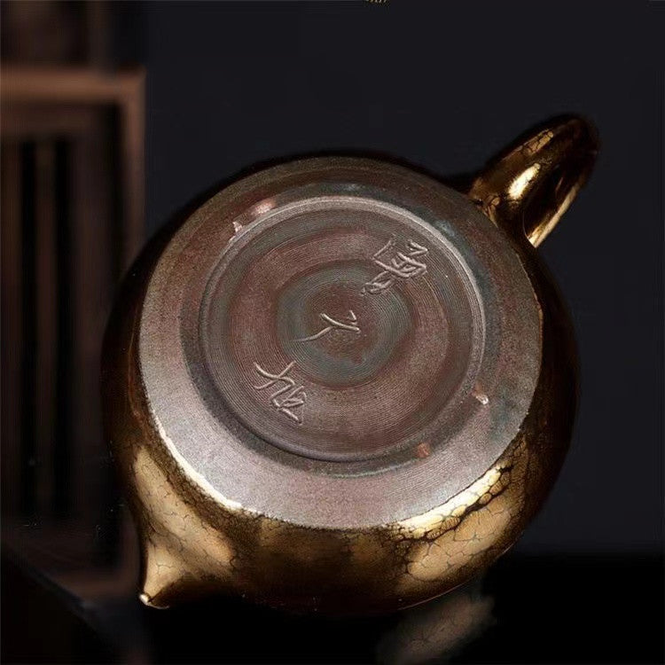 Master Collection-----Xishi teapot gold oil drip Jianzhan Teapot(M286)