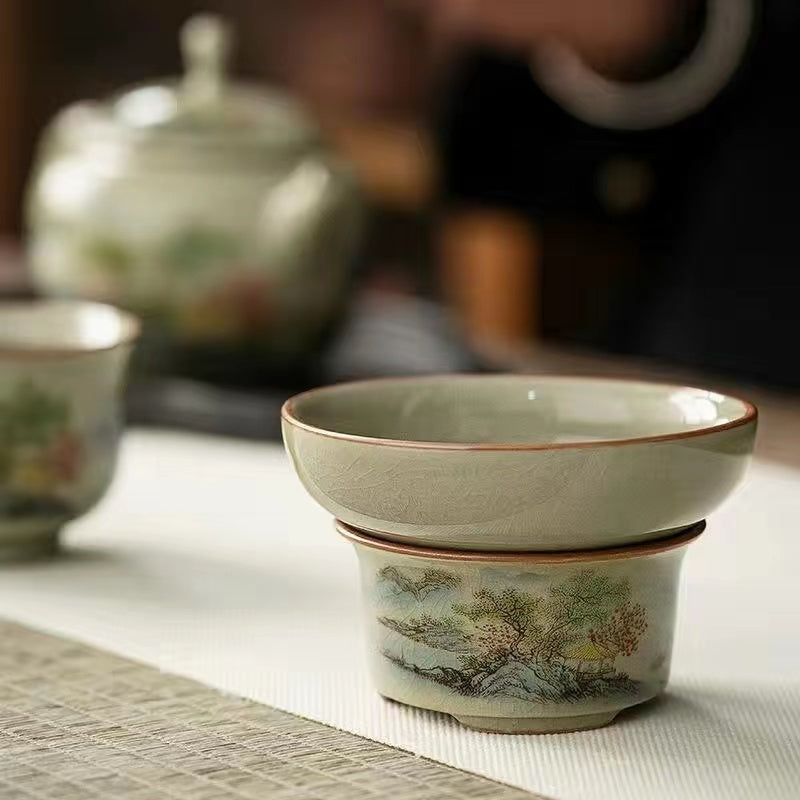 Thousand miles of rivers and mountains Ru kiln Gaiwan/Teapot / Teacup / Cup Set