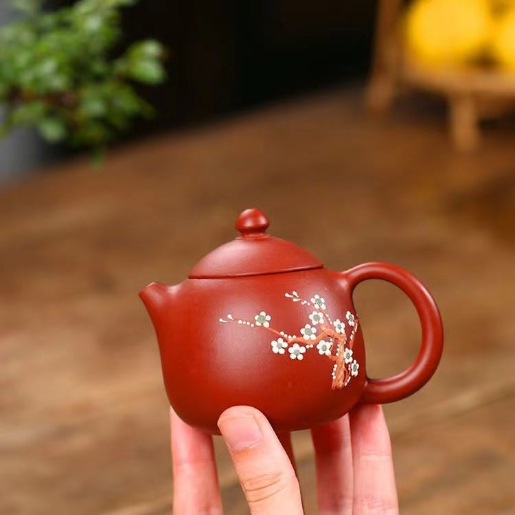 Purple Clay Dahongpao Plum Blossom Dragon Egg Teapot