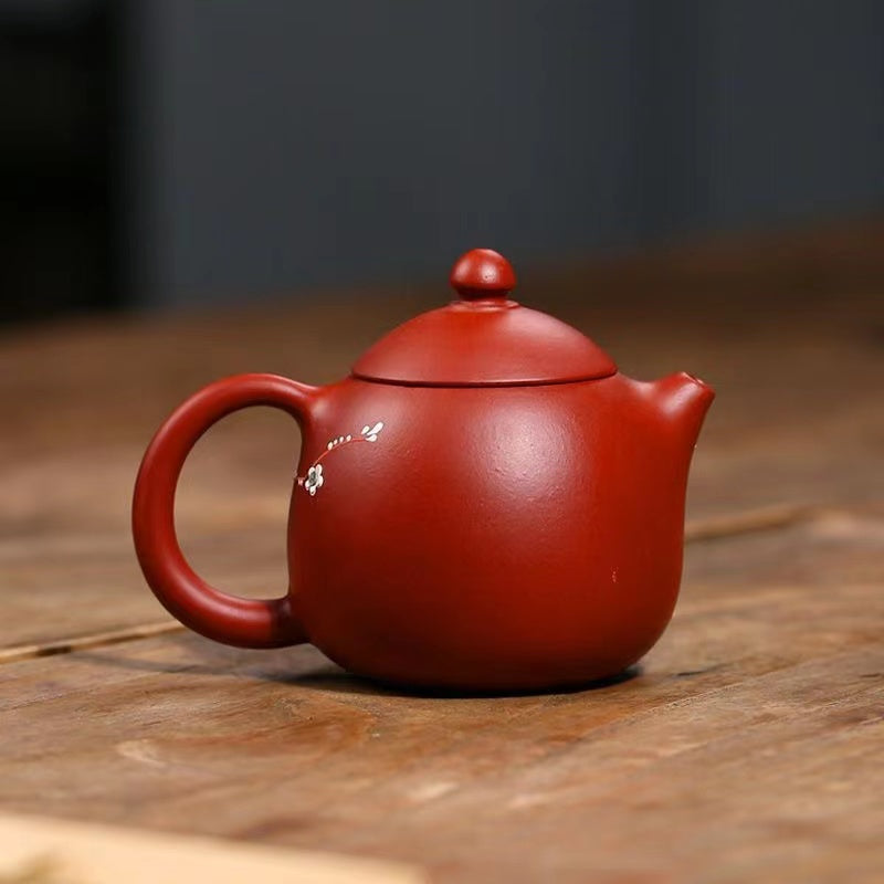 Purple Clay Dahongpao Plum Blossom Dragon Egg Teapot