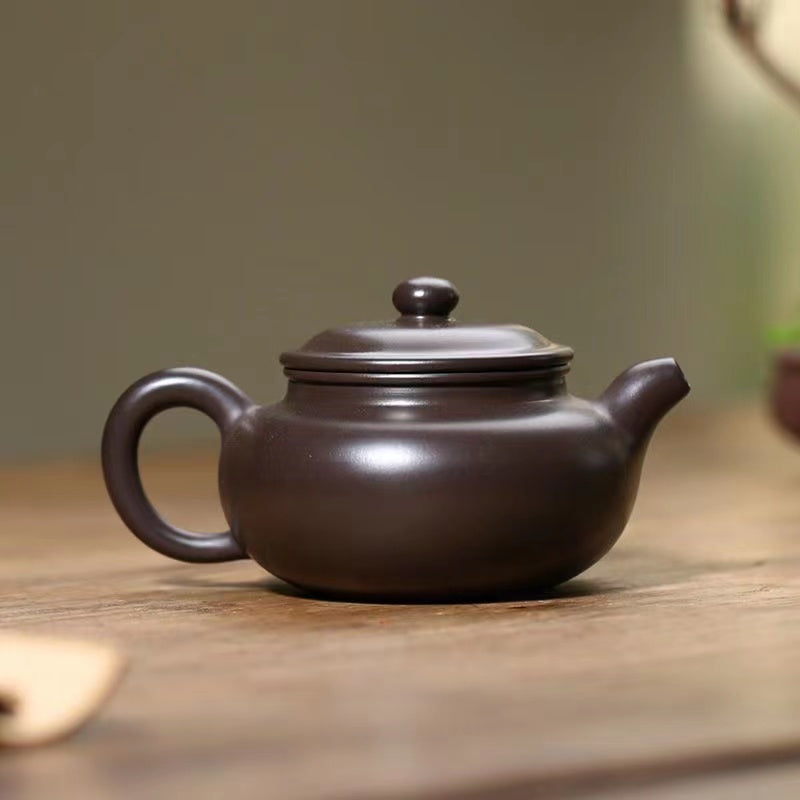 Purple sand black mud frosted teapot