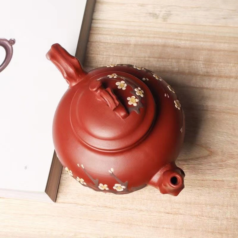 Purple Clay Big Red Robe Plum Blossom Teapot