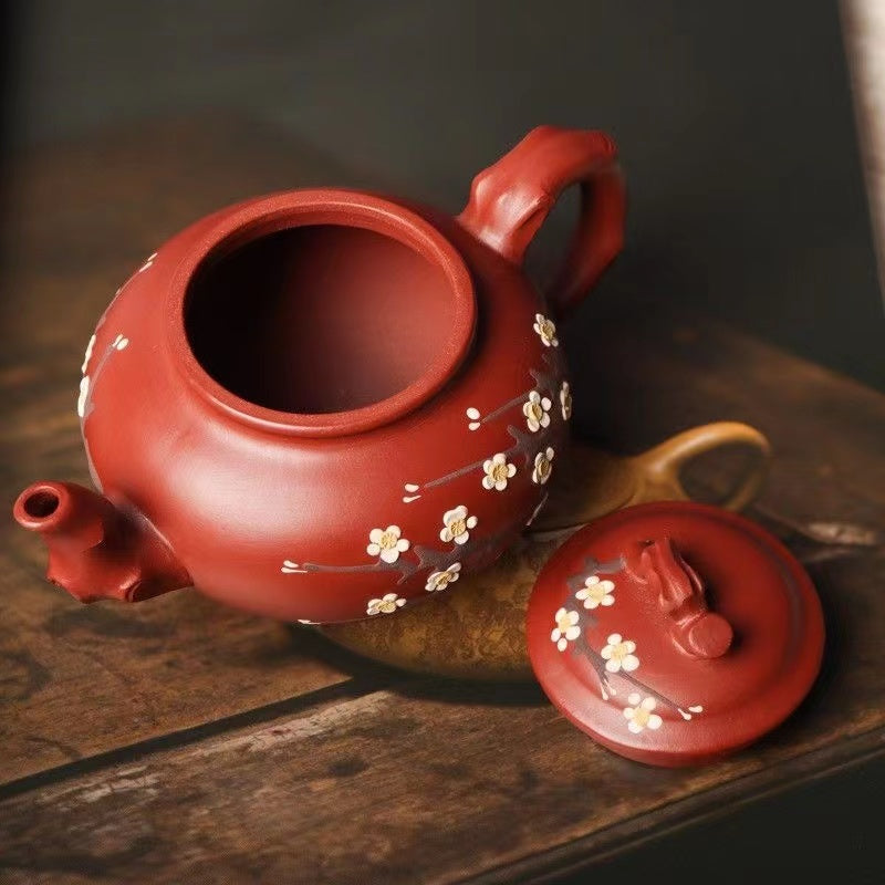 Purple Clay Big Red Robe Plum Blossom Teapot