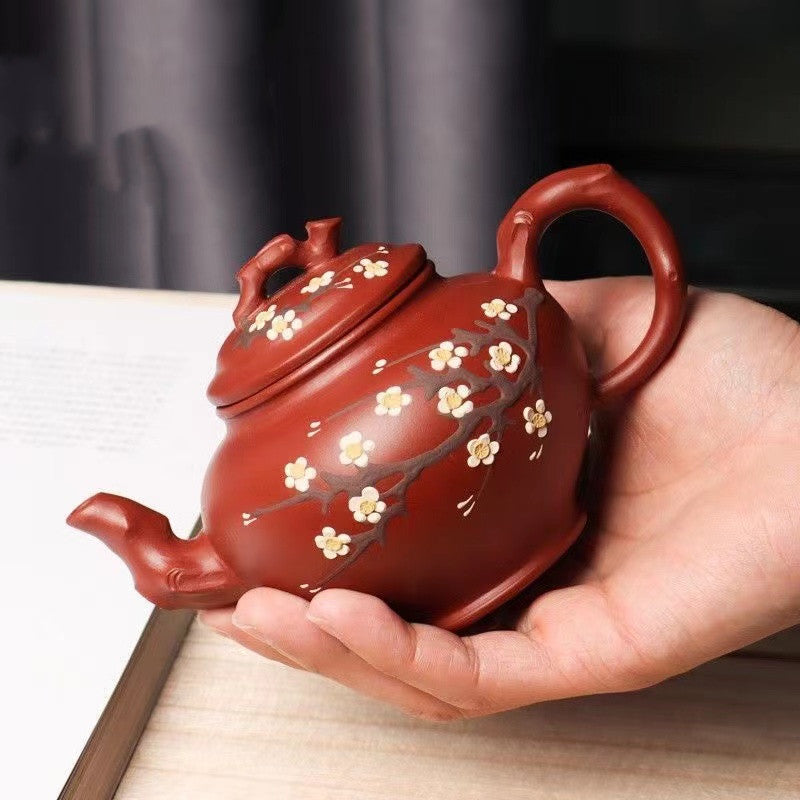 Purple Clay Big Red Robe Plum Blossom Teapot