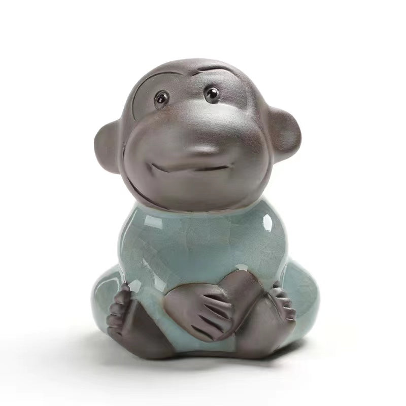 Purple Sand Four No Monkeys Tea Pet