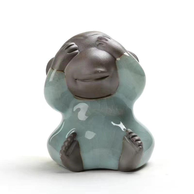 Purple Sand Four No Monkeys Tea Pet