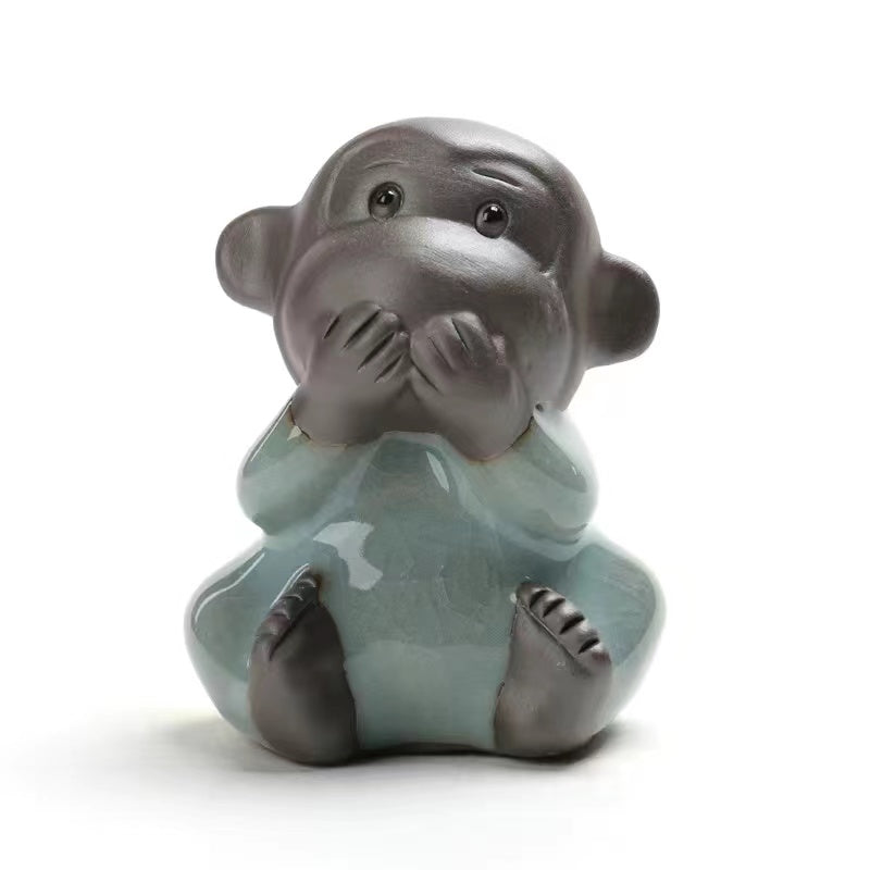 Purple Sand Four No Monkeys Tea Pet