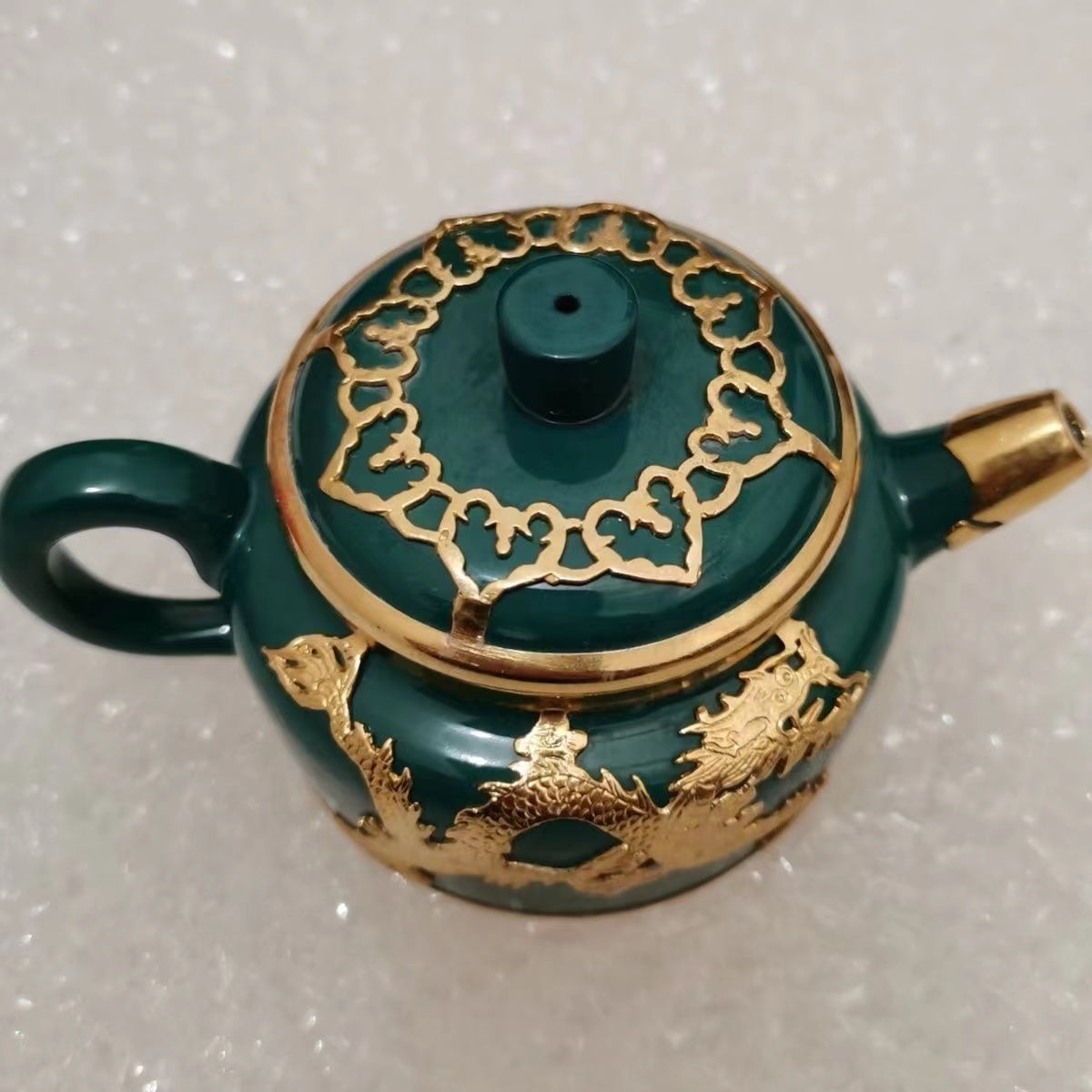 Zisha Gold Double Dragon Teapot