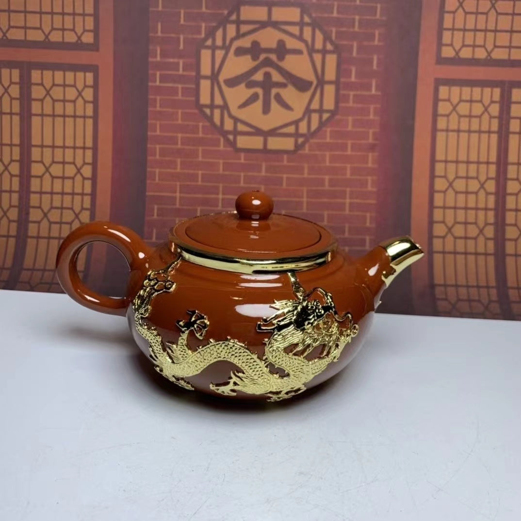 Zisha Golden Dragon Handmade Teapot