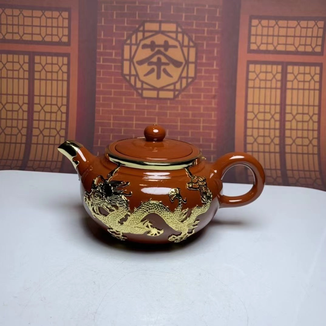 Zisha Golden Dragon Handmade Teapot