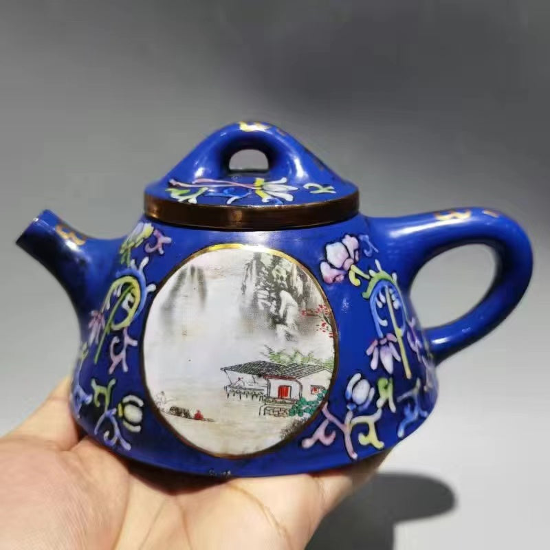 Purple clay enamel Teapot