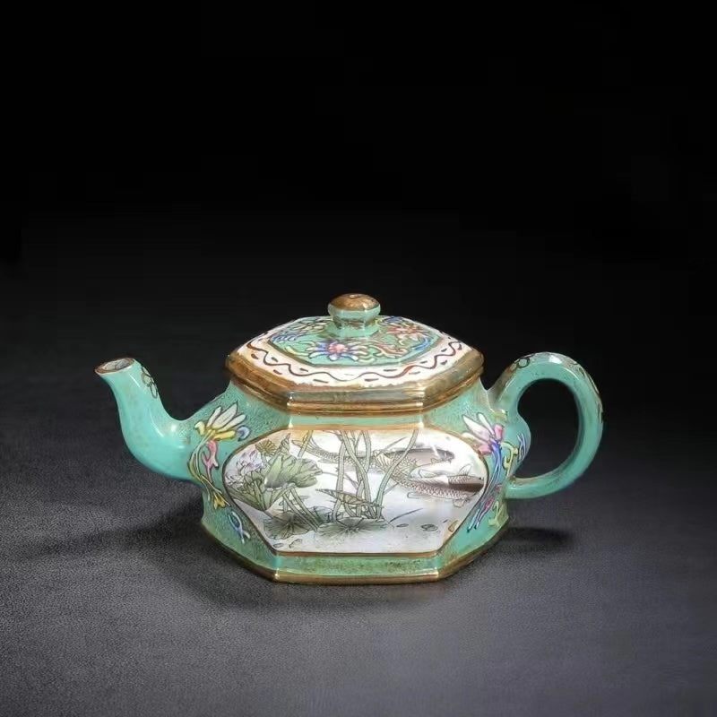 Purple clay enamel Teapot