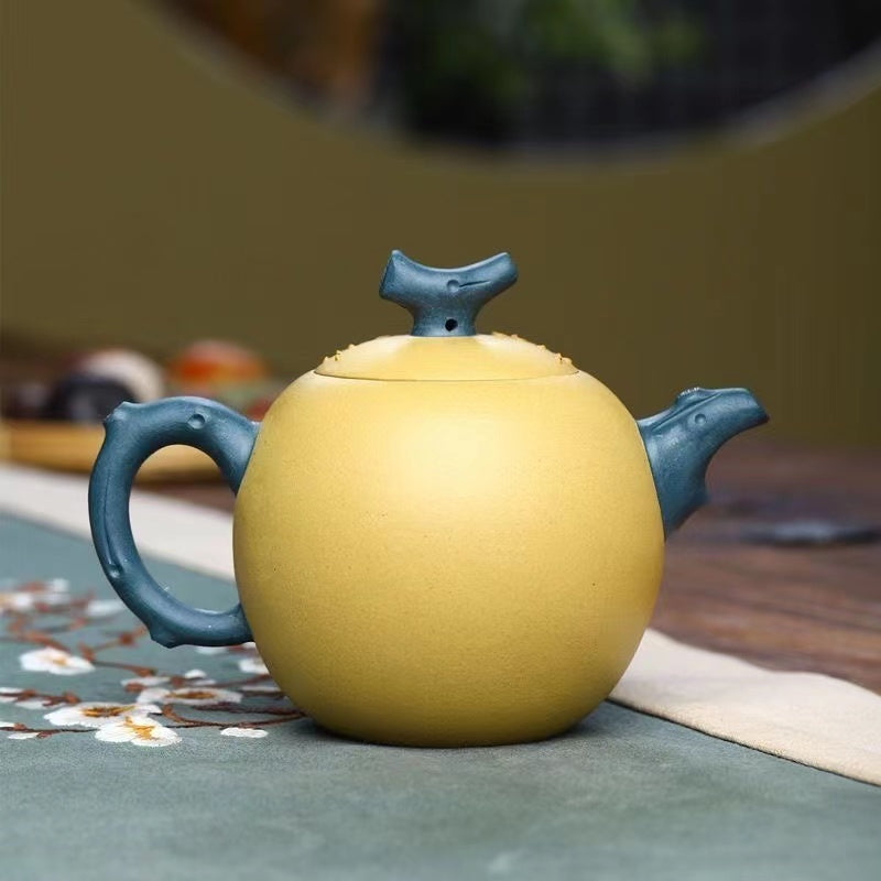 Purple Clay Pot Handmade Plum Blossom Bead Teapot