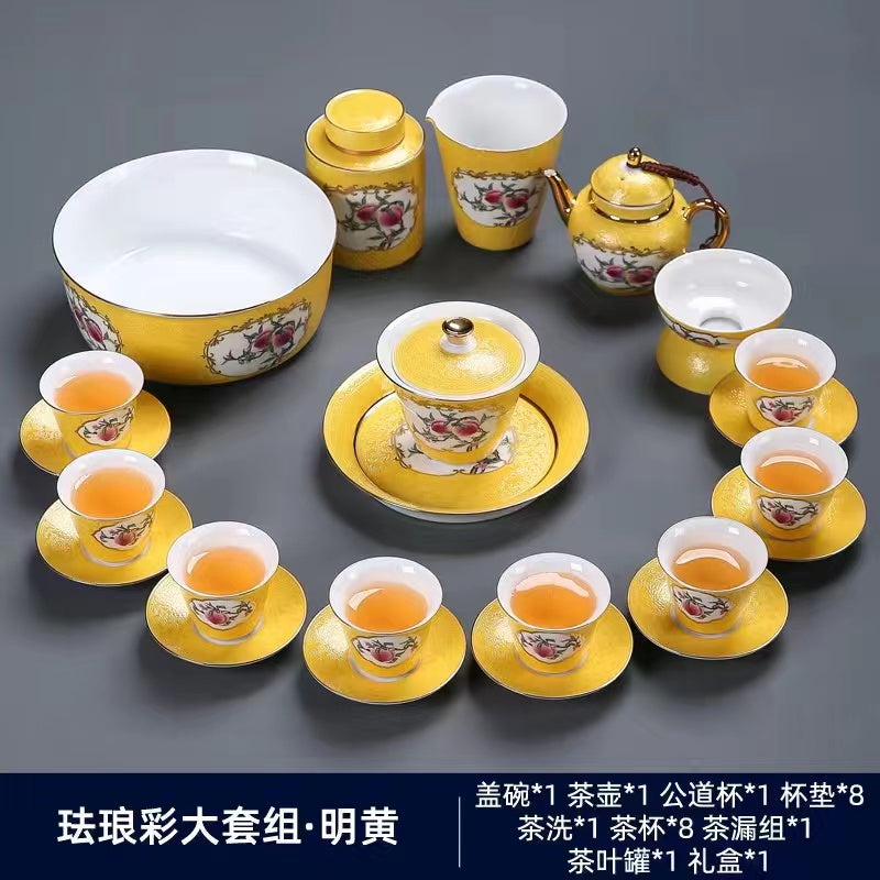 High end enamel kungfu tea set