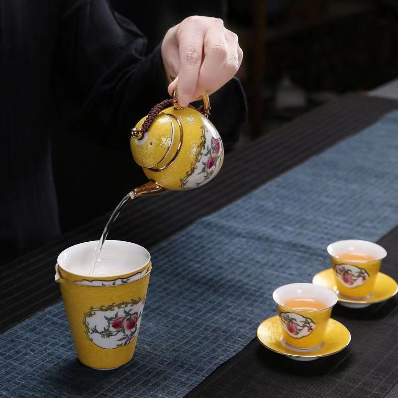 High end enamel kungfu tea set