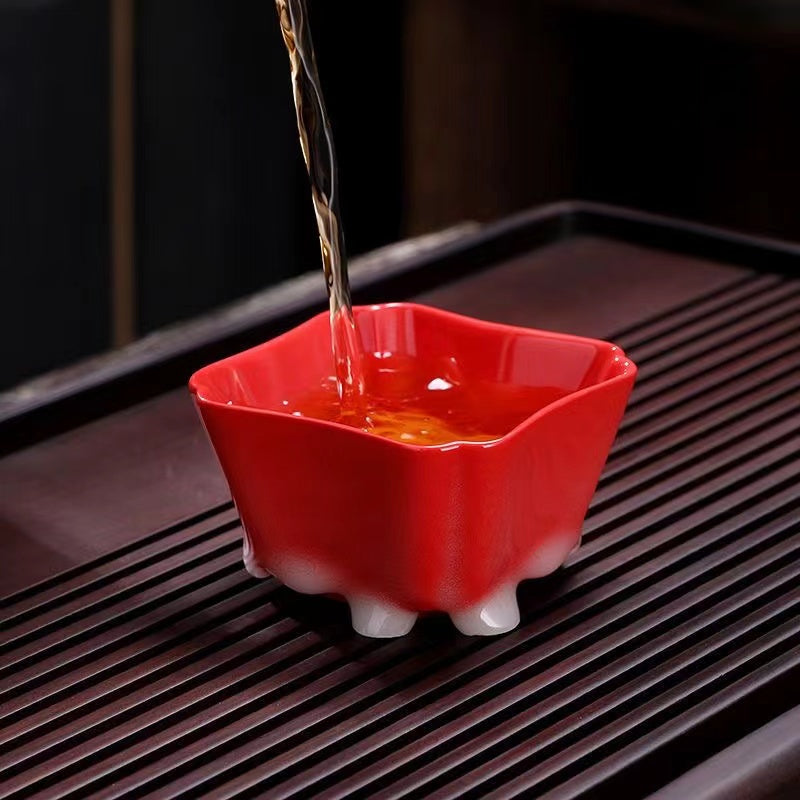 Master Collection----Red stove, light snow, four directions, master cup, Tea cup(M289)