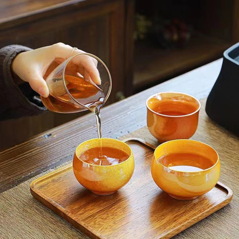 Master Collection----Handmade glazed wood fired master cup High grade exquisite Tea cup(M291)