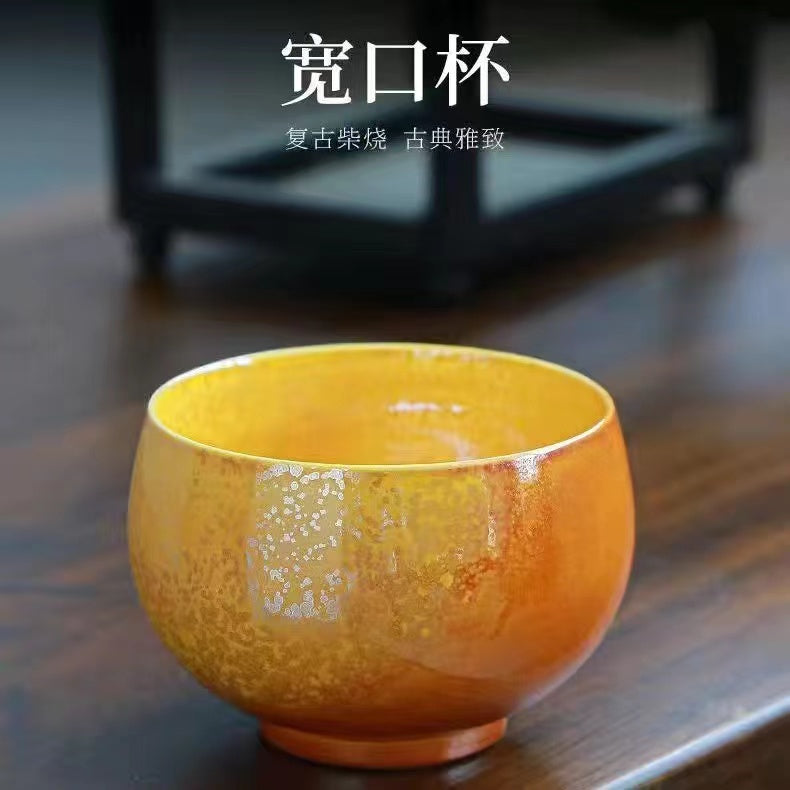 Master Collection----Handmade glazed wood fired master cup High grade exquisite Tea cup(M291)