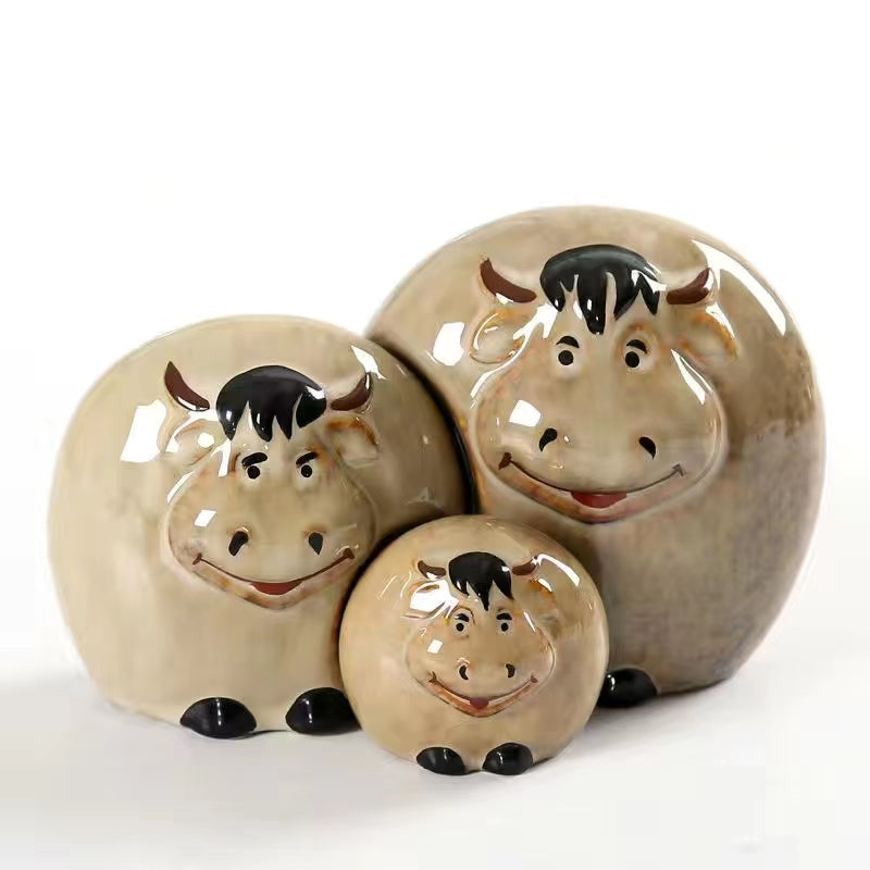 Ceramic Chinese cute small animal set Ornaments