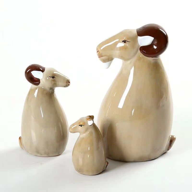 Ceramic Chinese cute small animal set Ornaments