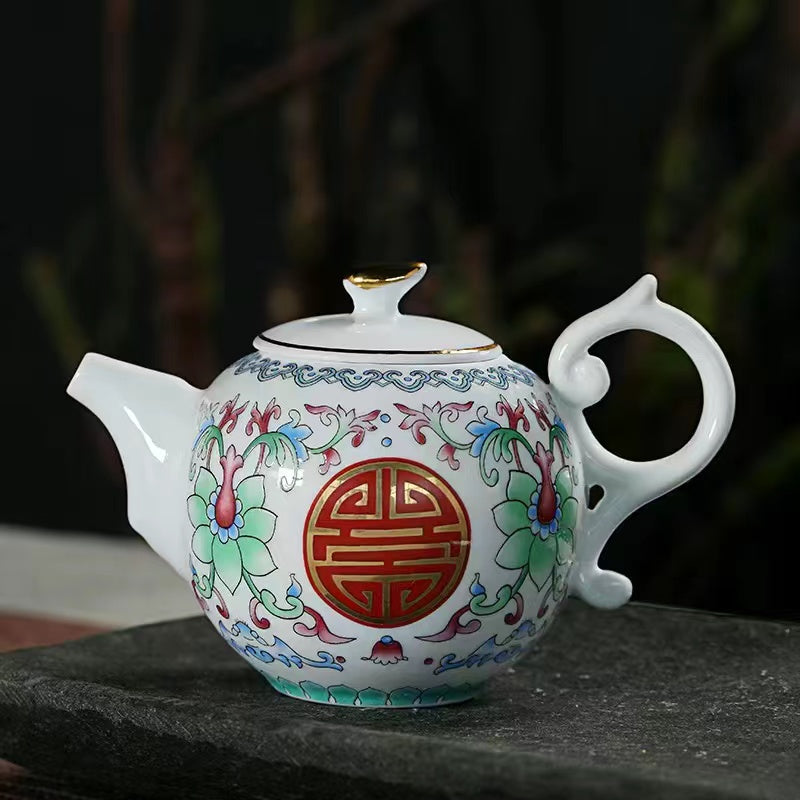 Enamel color ceramic kungfu Tea pot