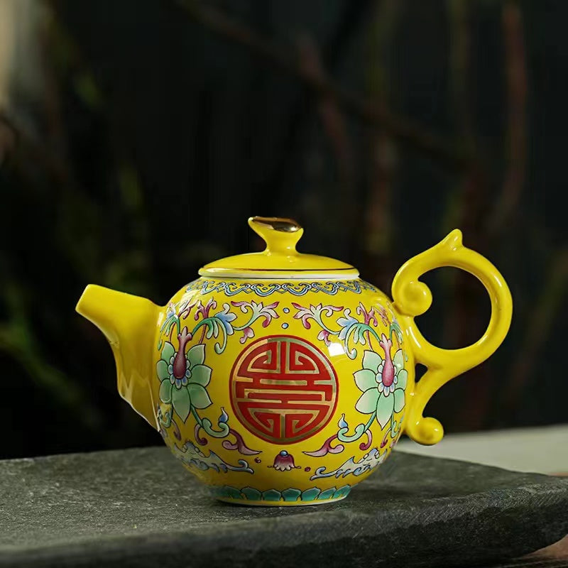 Enamel color ceramic kungfu Tea pot