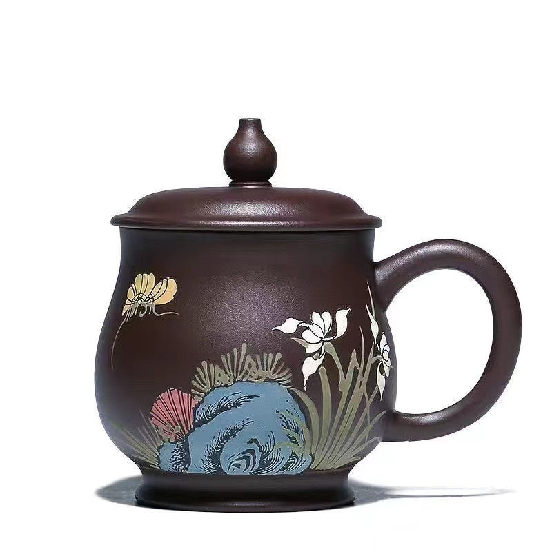 Famous Painted Raw Ore Purple Clay Cup Tea Set All Handmade Teapot