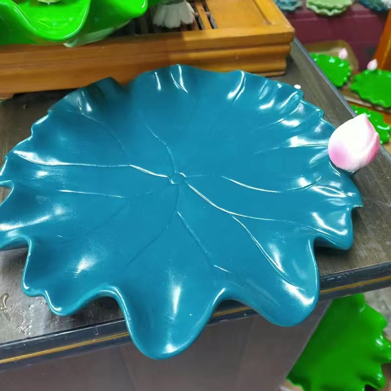 Colored lotus leaf fruit plate, living room, table top, indoor decoration