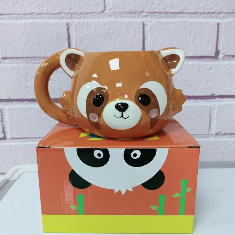 Cute cartoon raccoon ceramic mug