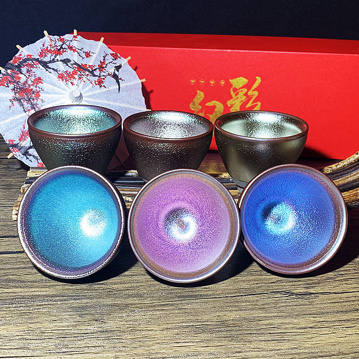 Rainbow baby family jianzhan teacup set