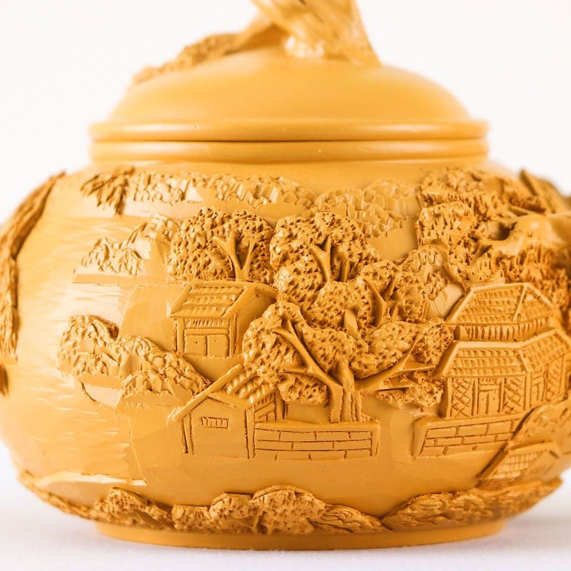 Master Collection---- Purple sand full handmade relief carving Jiangnan water village high-grade Tea set(M304)