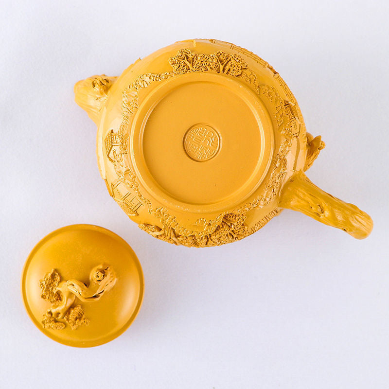 Master Collection---- Purple sand full handmade relief carving Jiangnan water village high-grade Tea set(M304)