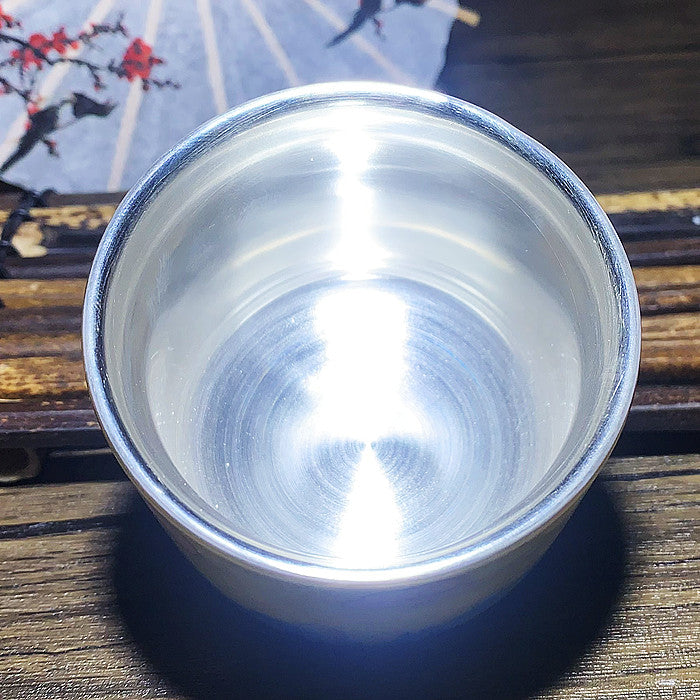 Silver Crane Tea Cup