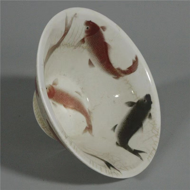 Fish pattern porcelain bowl antique collection ornaments