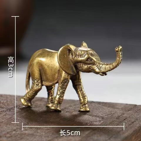 Pure copper solid cute elephant ornaments