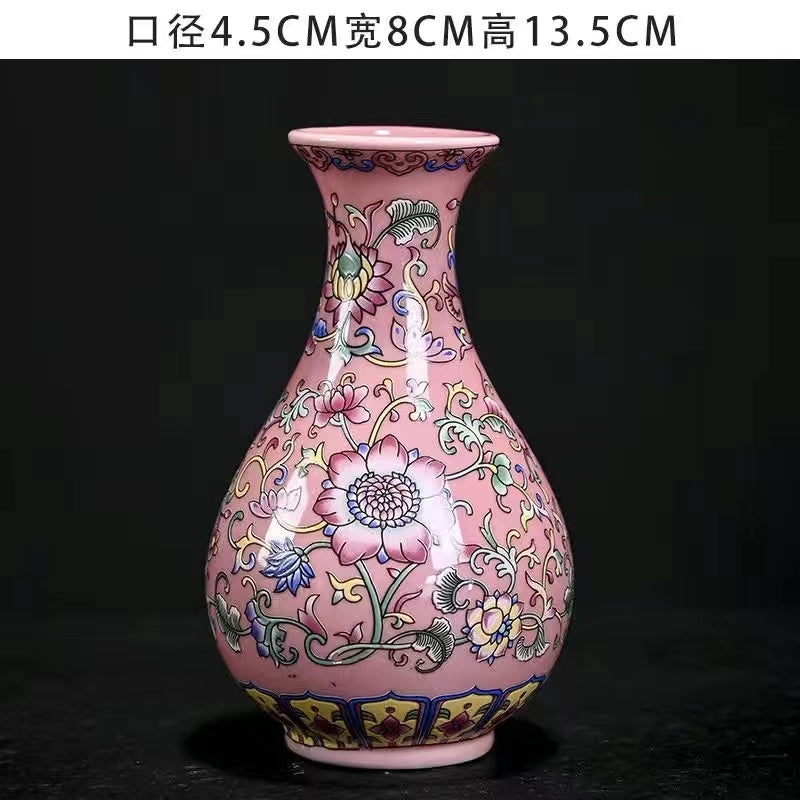 High grade enamel pink vase accessories