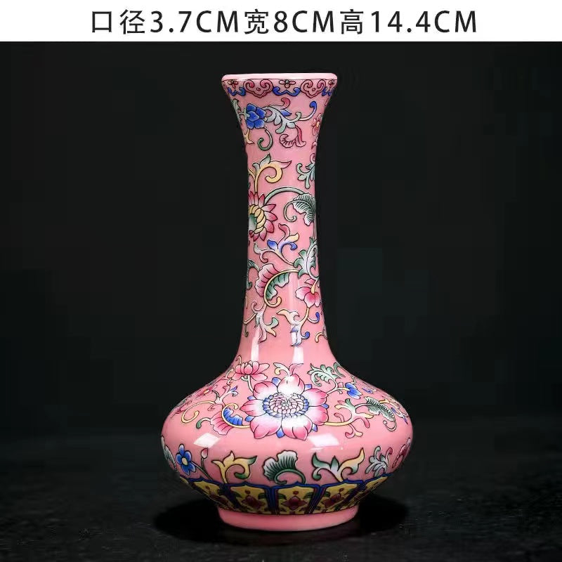 High grade enamel pink vase accessories