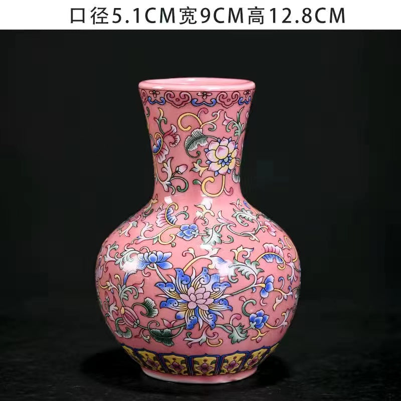 High grade enamel pink vase accessories