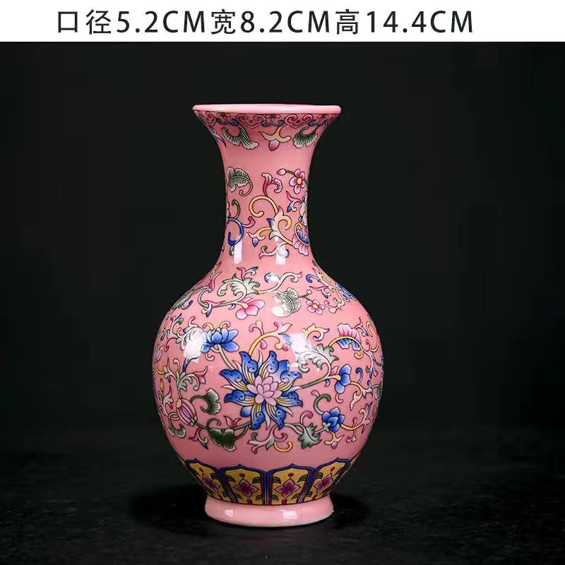 High grade enamel pink vase accessories