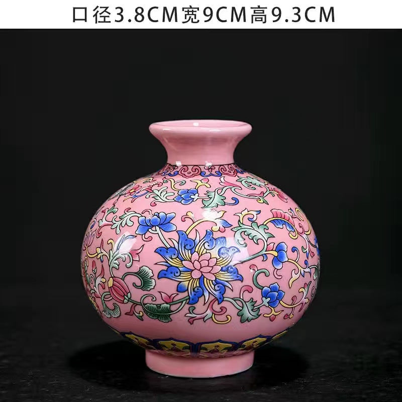 High grade enamel pink vase accessories