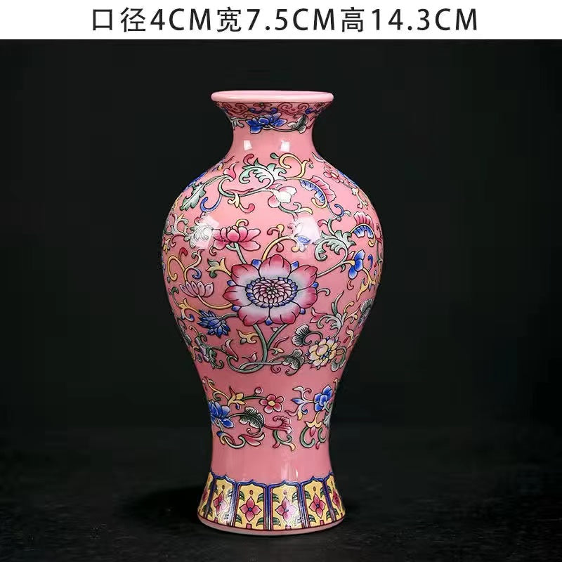 High grade enamel pink vase accessories