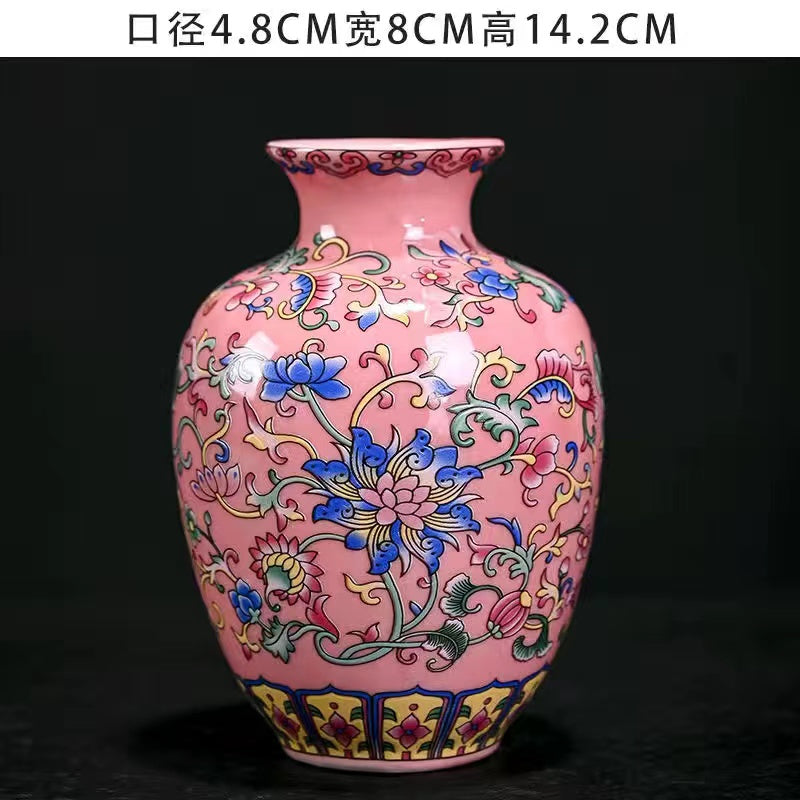 High grade enamel pink vase accessories