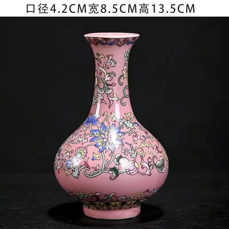 High grade enamel pink vase accessories